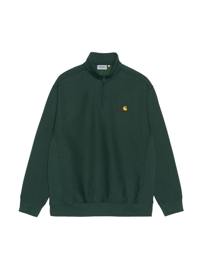 Felpe senza cappuccio Uomo Carhartt Wip - Half Zip American Script Sweat - Verde