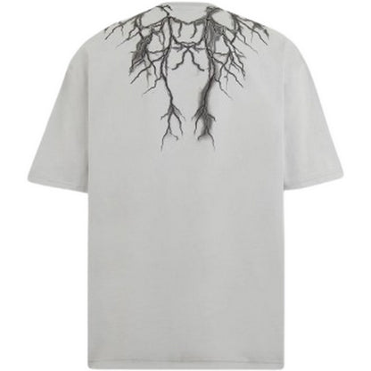 T-shirt Uomo Phobia - Grey T-Shirt With Front And Back Black Lightning - Grigio