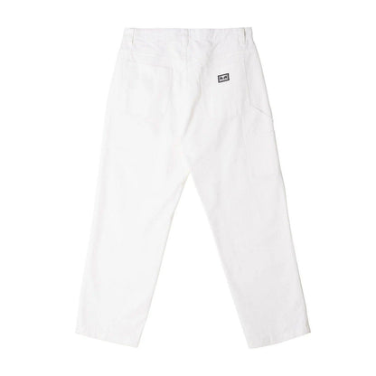 Pantaloni Unisex Obey - Hardwork Carpenter Pant - Bianco