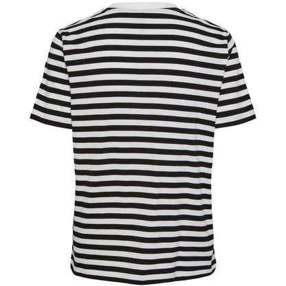 T-shirt Donna Pieces - Pcria Ss Tee Stripes Noos Bc - Nero