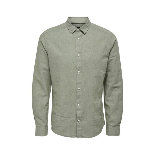 Camicie casual Uomo Only & Sons - Onscaiden Life Ls Solid Linen Shirt Noos - Verde