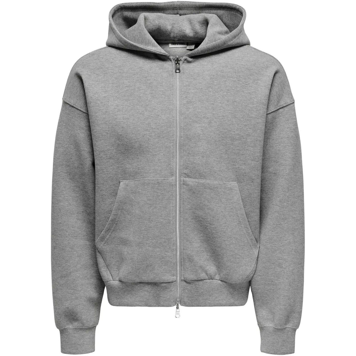 Felpe con cappuccio Uomo Only & Sons - Onsgoyle Boxy Ls Scuba Zip Hoodie Sweat - Grigio