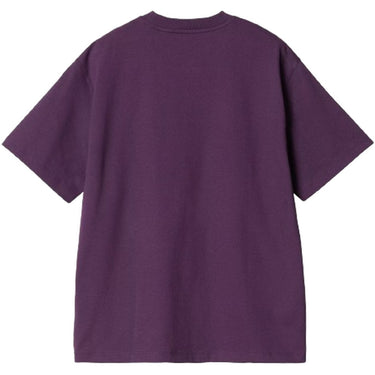 T-shirt damski Carhartt Wip – W' S/S T-shirt z amerykańskim napisem – Fioletowy