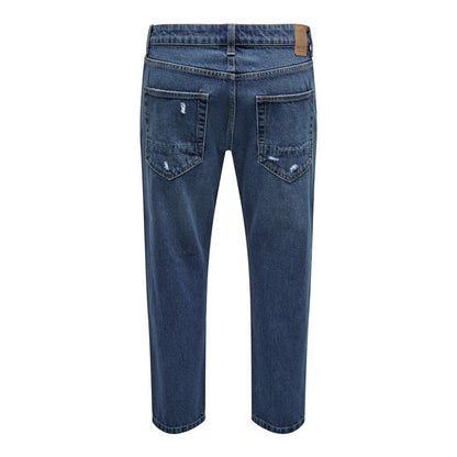 Jeans Uomo Only & Sons - Onsavi Crop Mid. Blue 4381 Jeans - Blu