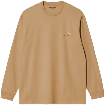 Maglie a manica lunga Uomo Carhartt Wip - L/S American Script T-Shirt - Marrone