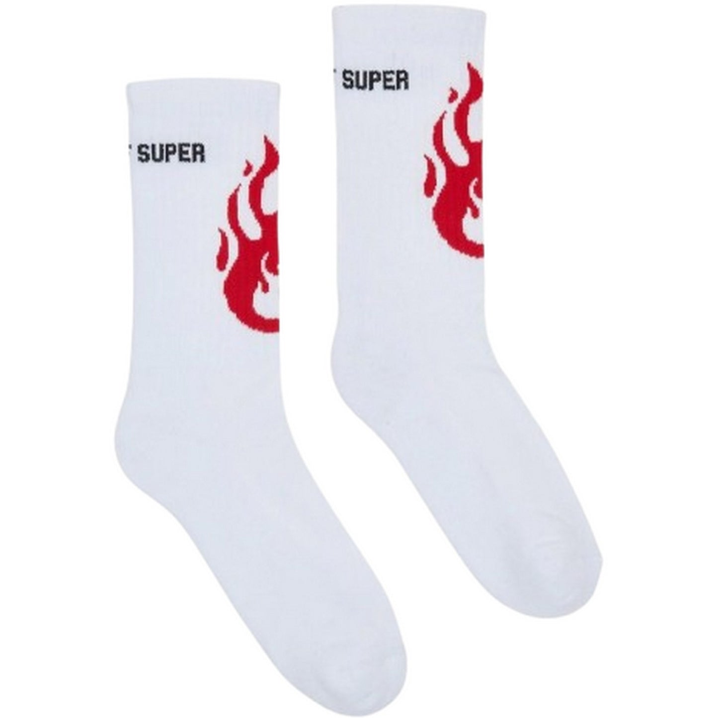 Calze Uomo Vision of Super - Socks With Flames And Logo - Nero