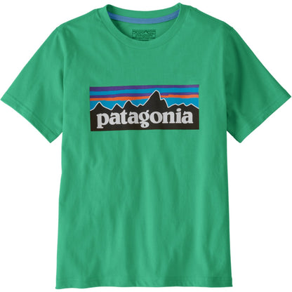T-shirt Ragazzi Unisex Patagonia - K's P-6 Logo T-Shirt - Celeste
