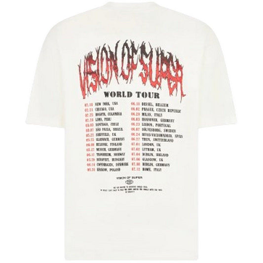 T-shirt Uomo Vision of Super - White T-Shirt With "Cobra Mouth" Print - Bianco
