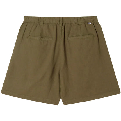 Pantaloncini Uomo Obey - Foster Pleated Linen Short - Verde