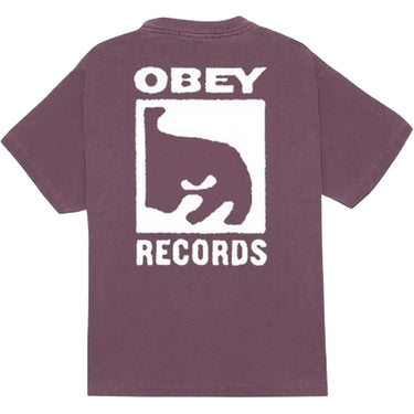 T-shirt Uomo Obey - Obey Records Icon Tee - Viola