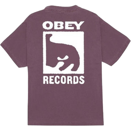 T-shirt Uomo Obey - Obey Records Icon Tee - Viola