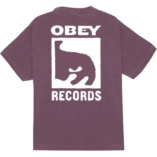 T-shirt Uomo Obey - Obey Records Icon Tee - Viola