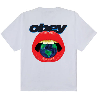 T-shirt Uomo Obey - Obey Lips Tee - Bianco