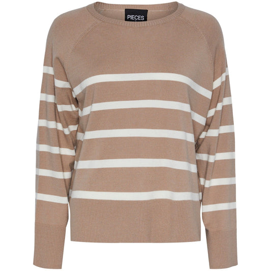 Maglie Donna Pieces - Pcsia Ls Knit Noos Bc - Marrone