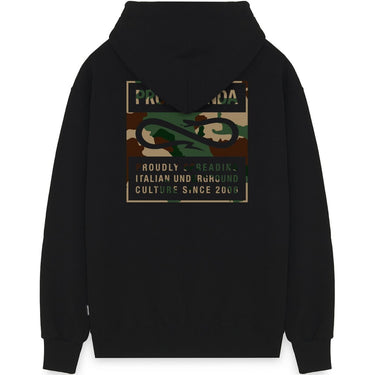 Felpe con cappuccio Uomo Propaganda - Zip Hoodie Label Camo - Nero