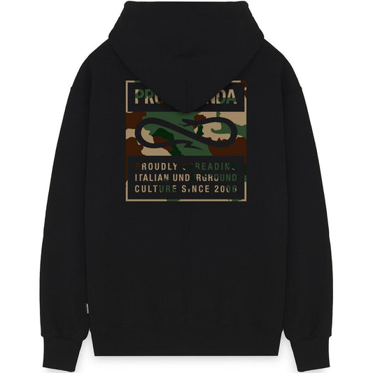 Felpe con cappuccio Uomo Propaganda - Zip Hoodie Label Camo - Nero