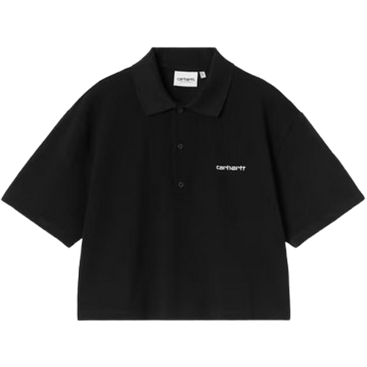 Polo Donna Carhartt Wip - W S/S Carhartt Script Polo Ts - Nero