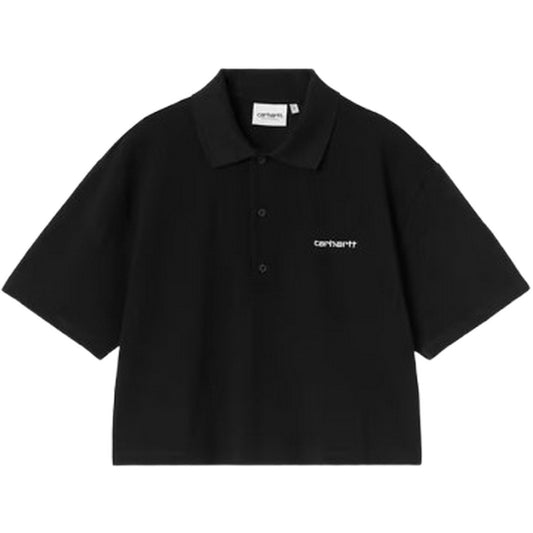 Polo Donna Carhartt Wip - W S/S Carhartt Script Polo Ts - Nero