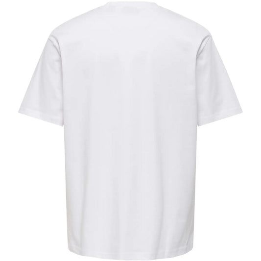 T-shirt Uomo Only & Sons - Onsaaron Life Rlx Ss Tee - Bianco