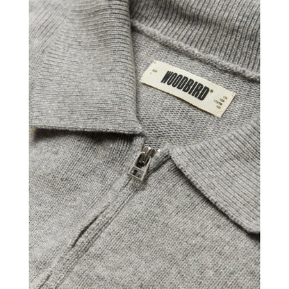 Polo a manica lunga Uomo Woodbird - WBKang 1/2 Zip Polo - Grigio