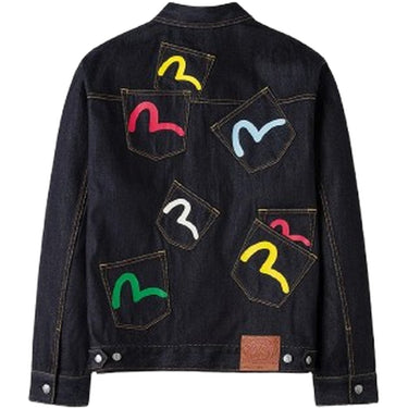 Giacche Uomo Evisu - Ht, Multi-Pocket Denim Jacket - Nero
