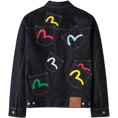 Giacche Uomo Evisu - Ht, Multi-Pocket Denim Jacket - Nero