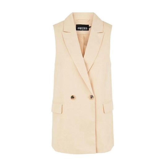 Gilet Donna Pieces - Pcvagna Blazer Vest - Beige