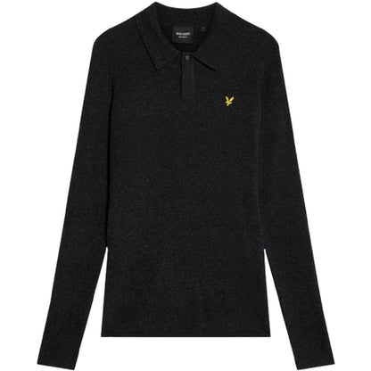 Maglioni Uomo Lyle & Scott - Lambswool Blend Rugby Jumper - Nero
