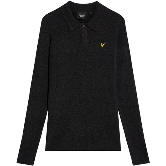 Maglioni Uomo Lyle & Scott - Lambswool Blend Rugby Jumper - Nero