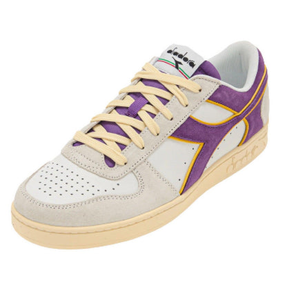 Sneaker Unisex Diadora - Magic Basket Low Suede Leather - Bianco