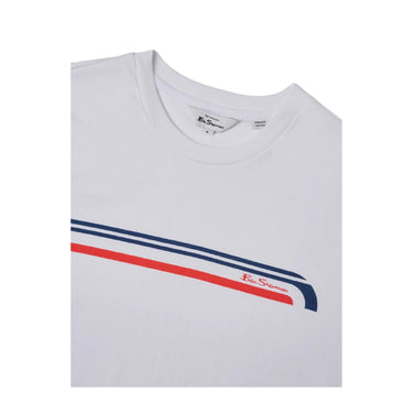 T-shirt Uomo Ben Sherman - Printed Chest Stripe Tee - Bianco