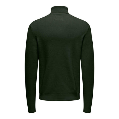 Maglioni Uomo Only & Sons - Onsphil Reg 12 Struc Roll Neck Knit Noos - Verde