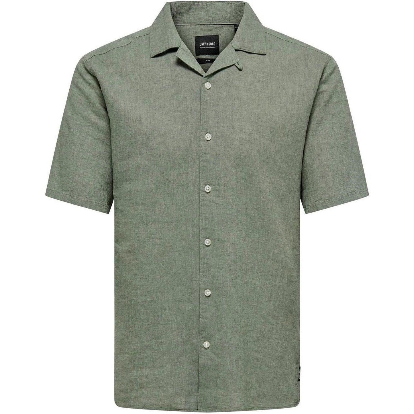 Camicie casual Uomo Only & Sons - Onscaiden Ss Solid Resort Linen Noos - Verde