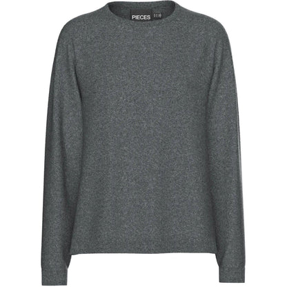 Maglie Donna Pieces - Pcbree Ls O-Neck Knit Noos Bc - Grigio