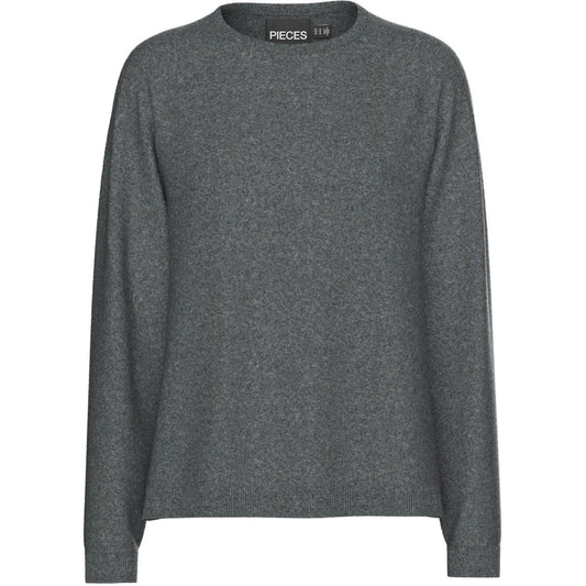 Maglie Donna Pieces - Pcbree Ls O-Neck Knit Noos Bc - Grigio