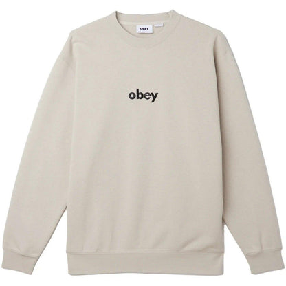 Felpe senza cappuccio Unisex Obey - Obey Lowercase Crew Specialty Fleece - Grigio