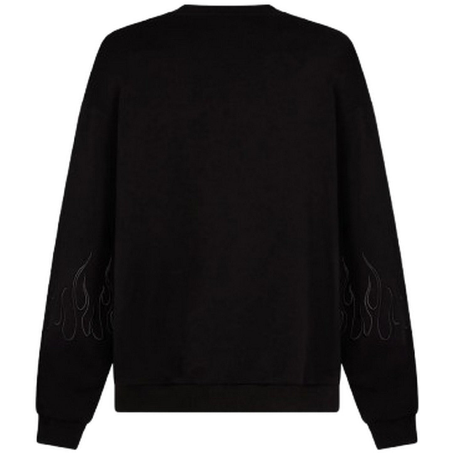 Felpe senza cappuccio Uomo Vision of Super - Black Crewneck With Black Flames - Nero