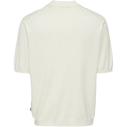 Maglie a manica lunga Uomo Only & Sons - Onswyler Life Rlx 12 Ss Split Knit Noos - Bianco
