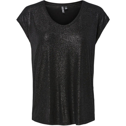 T-shirt Donna Pieces - Pcalice Ss Glitter Tee Jrs Noos Bc - Nero