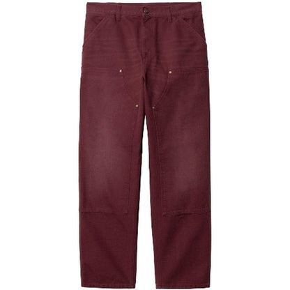 Pantaloni Uomo Carhartt Wip - Double Knee Pant Organic Cotton Dearborn Canvas - Bordeaux