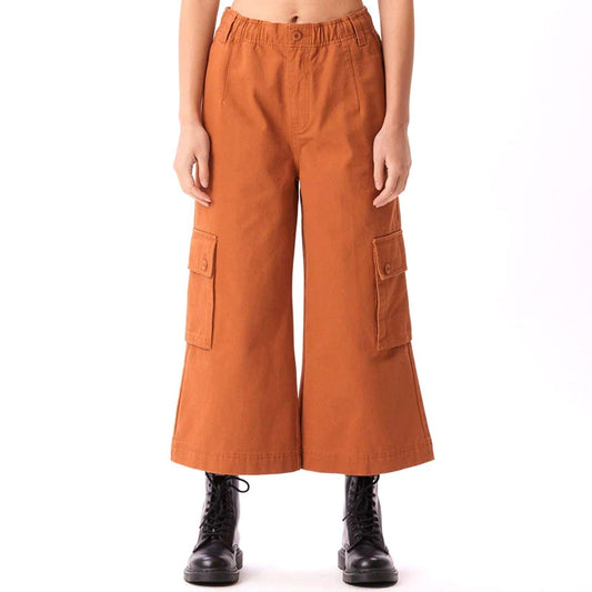 Pantaloni Donna Obey - Hazel Cropped Wide Pant - Marrone