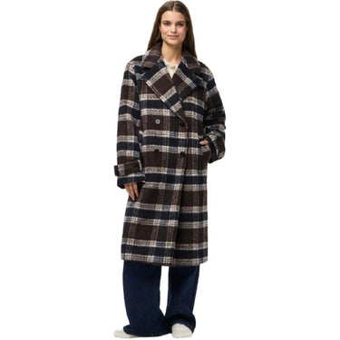 Giacche Donna Pieces - Pcmarble Check Jacket - Marrone