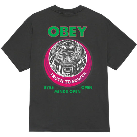 T-shirt Uomo Obey - Obey Truth To Power Tee - Nero