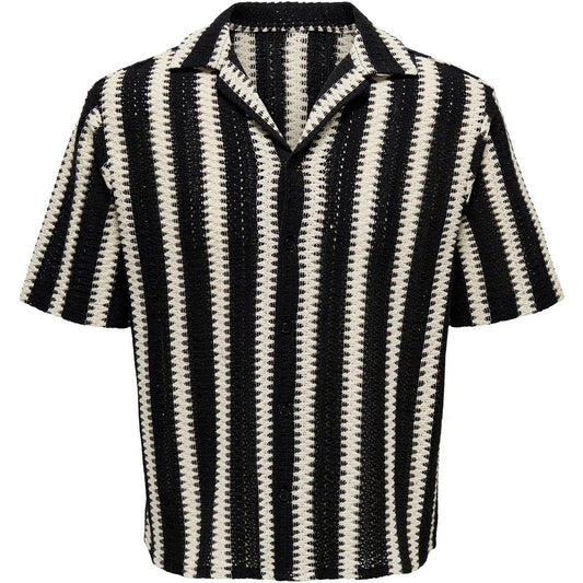 Camicie casual Uomo Only & Sons - Onsdani Crochet Ss Shirt Noos - Bianco