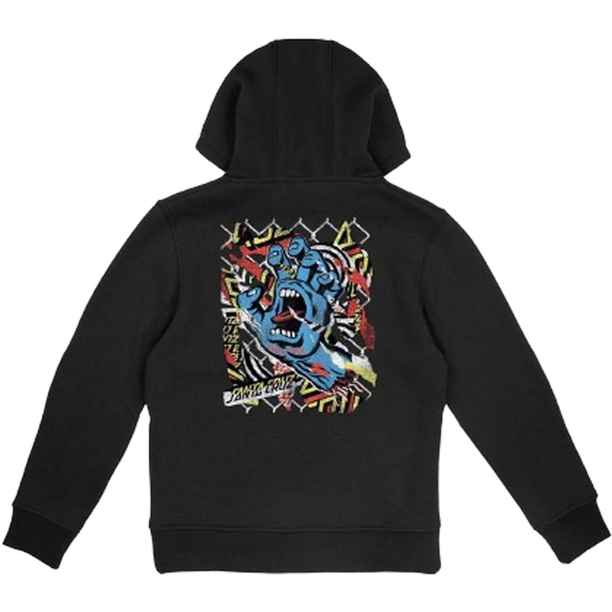 Felpe con cappuccio Ragazzo Santa Cruz - Youth Damaged Hand Hood - Nero