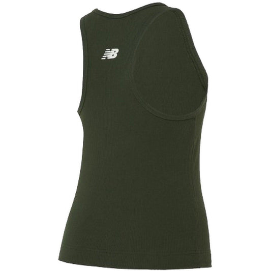 Débardeurs New Balance pour femmes - Débardeur Racer en tricot côtelé Linear Heritage - Vert