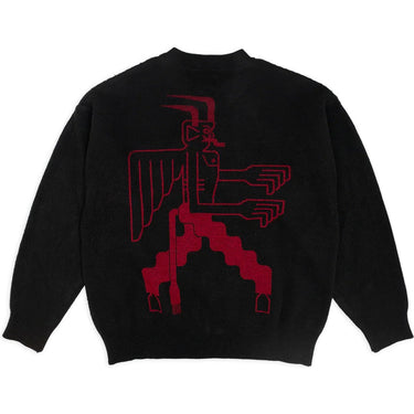 Deceit Herrenpullover – Geometrischer Teufelspullover – Schwarz