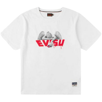 T-shirt Uomo Evisu - Ht Angel & Aerosol Spray Paint Printed Ss Tee - Bianco