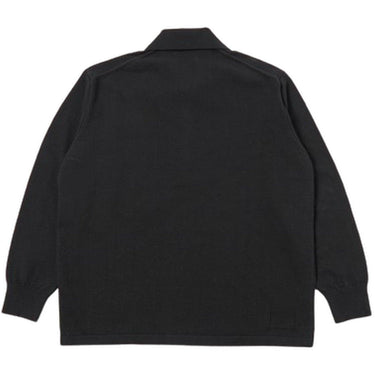 Universal Works Chemises à manches longues pour hommes - Chemise en tricot pull L/S - Noir