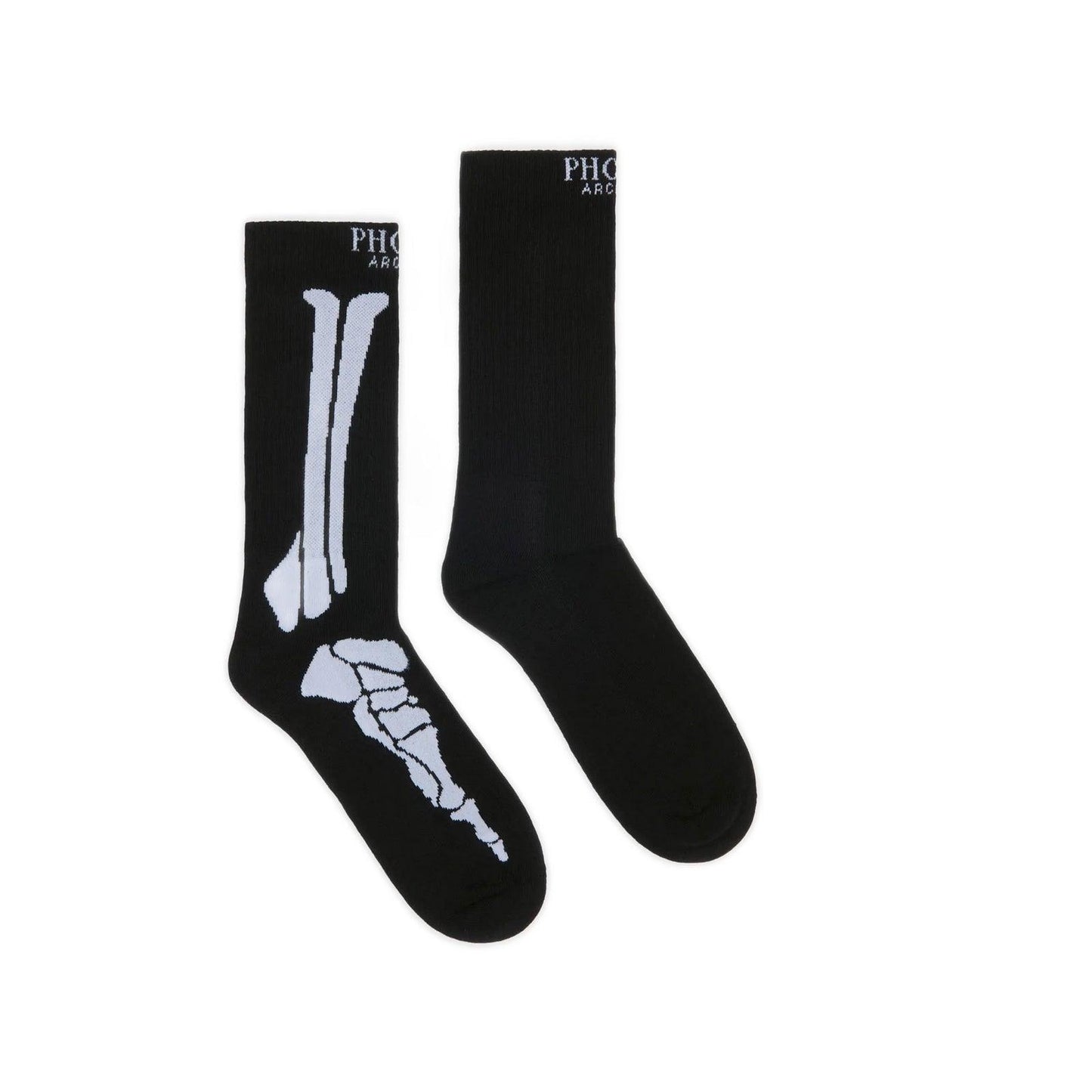 Calze Uomo Phobia - Black Socks With White Bones - Nero